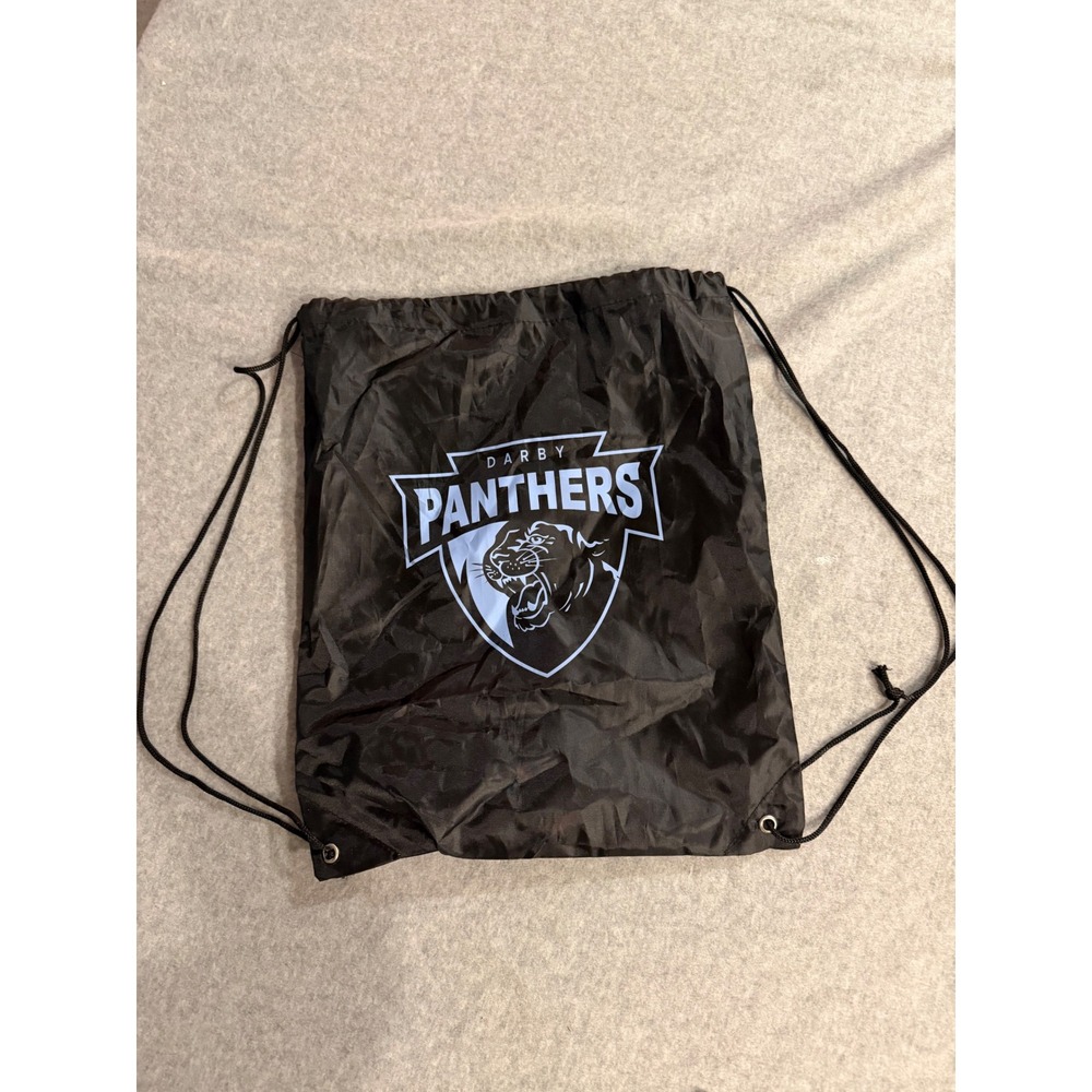 Darby Panthers Drawstring Cinch Bag Backpack Black Sports Gym Sackpack